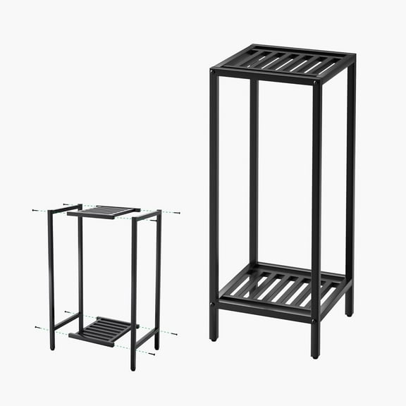 2 Tier 30" Tall Indoor Outdoor Plant Stand Heavy Duty Metal Flower Stand for Patio, Home, Garden, 220 LBS Capacity & Heavy Duty Construction