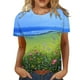 thumbnail image 2 of Puntoco, camiseta de manga corta suelta con cuello redondo y estampado informal de verano a la moda para mujer, blusa, Jersey Puntoco Puntoco-4718, 2 of 5