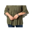 thumbnail image 3 of Style & Co. Ruffled Lace-Up Top (Oliva, L), 3 of 3
