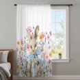 thumbnail image 3 of Easter Bunny Sheer Curtains 63 Inches Long, Eggs Spring Daisy Retro Rabbits Country Plants Light Filering Curtains, Breathable Simi Curtain Privacy Drapes for Living Room Bedroom Window Treatment, 3 of 9