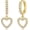 Heart - gold, variant on Dangle Hoop Earrings for Women, Spike Star Moon Pearl Sun Flower Heart Cross Chain Gold Huggie Tiny Drop Dangling Earrings, 925 Sterling Silver Hypoallergenic Fashion Jewelry Gift