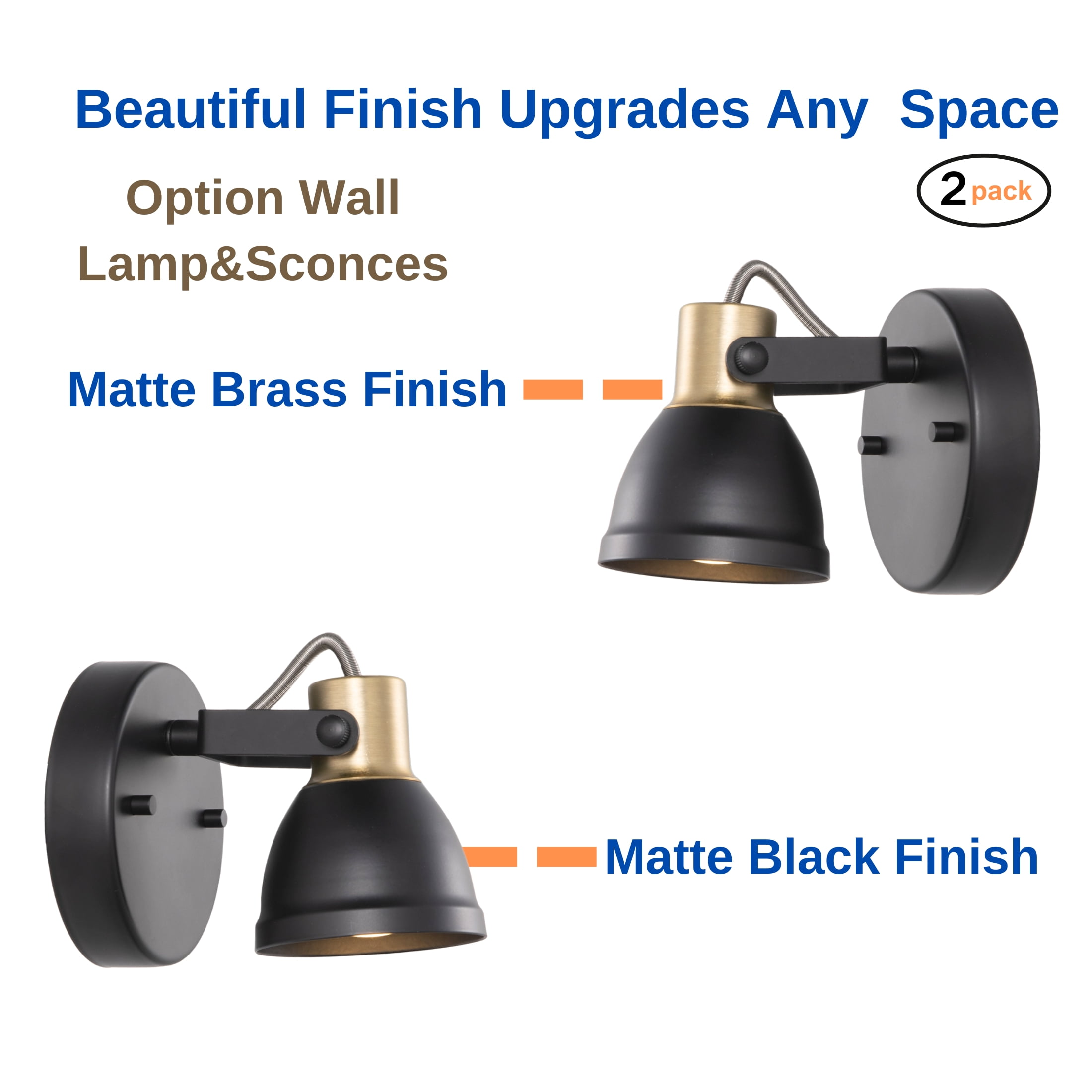 CRAFTRONOS 1 Light Wall Mount Track Light Kit Modern Rotatable Ceiling Spotlights 2 Pack