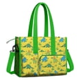 thumbnail image 2 of Teacher Tote Bag,Yellow Dinosaurs Plants Pattern Teacher Utility Tote Bag,Large Work Tote Bags for Women with Multiple Pockets,Top Zipper Closure,13.8x10.6x6.7 Inch, 2 of 5