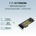 thumbnail image 2 of PCIE X1 to Dual M.2 NVME M-KEY SSD Adapter Converter for 2230/2242/2260/2280 SSD Riser Cards PCI-E X1, 2 of 6