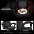 thumbnail image 6 of Ergonomic Video Gaming Chair with Footrest, Lumbar Support, Headrest | 360° Swivel Computer Chair Height Adjustable Reclining Recliner with Linkage Armrests for Game Room, Home Office, Black, 6 of 8