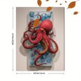thumbnail image 3 of Red Octopus Canvas Wall Art，Ocean Creature Decor for Living Room Bedroom Dining Room Bathroom, 3 of 8