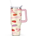 thumbnail image 2 of 40 oz Strawberry Bow Cup with Handle Vacuum Insulated Water Bottle Gift for Travel Commuting, 2 of 7