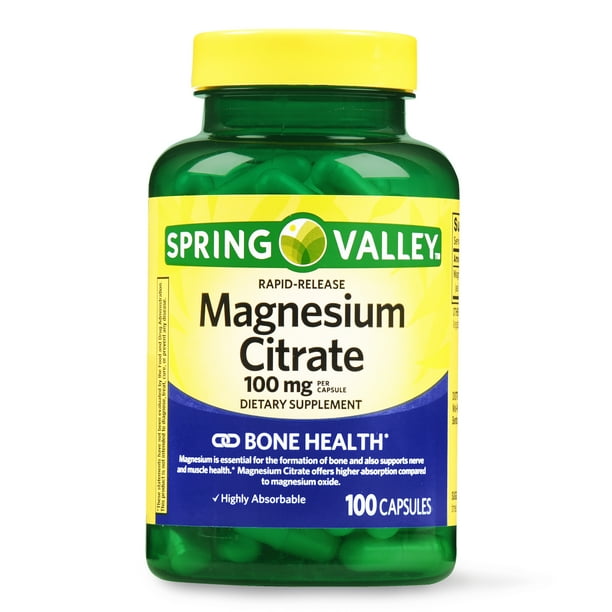 Spring Valley Magnesium Citrate Rapid Release Capsules, 100 mg, 100