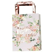 Ginger Ray Floral Bachelorette STF9Party Rose Gold Foiled Favour Bags 5 Pack, Large