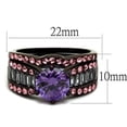 thumbnail image 2 of Women's Stainless Steel IP Dark Brown 6.80(g) CZ Amethyst Ring Set, 2 of 4