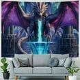 thumbnail image 4 of ERAPDAUR  Fantasy Purple Dragon Tapestry Medieval Dargon Room Wall Decor Fire-breathing Altar Castle Game Tapestry Wall Hanging Flannel for Living Room Dormitory Decor 40x60inch, 4 of 6