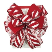 20.5" Peppermint Stipe Christmas Tree Bow Topper by Ashland-Christmas Tree Topper