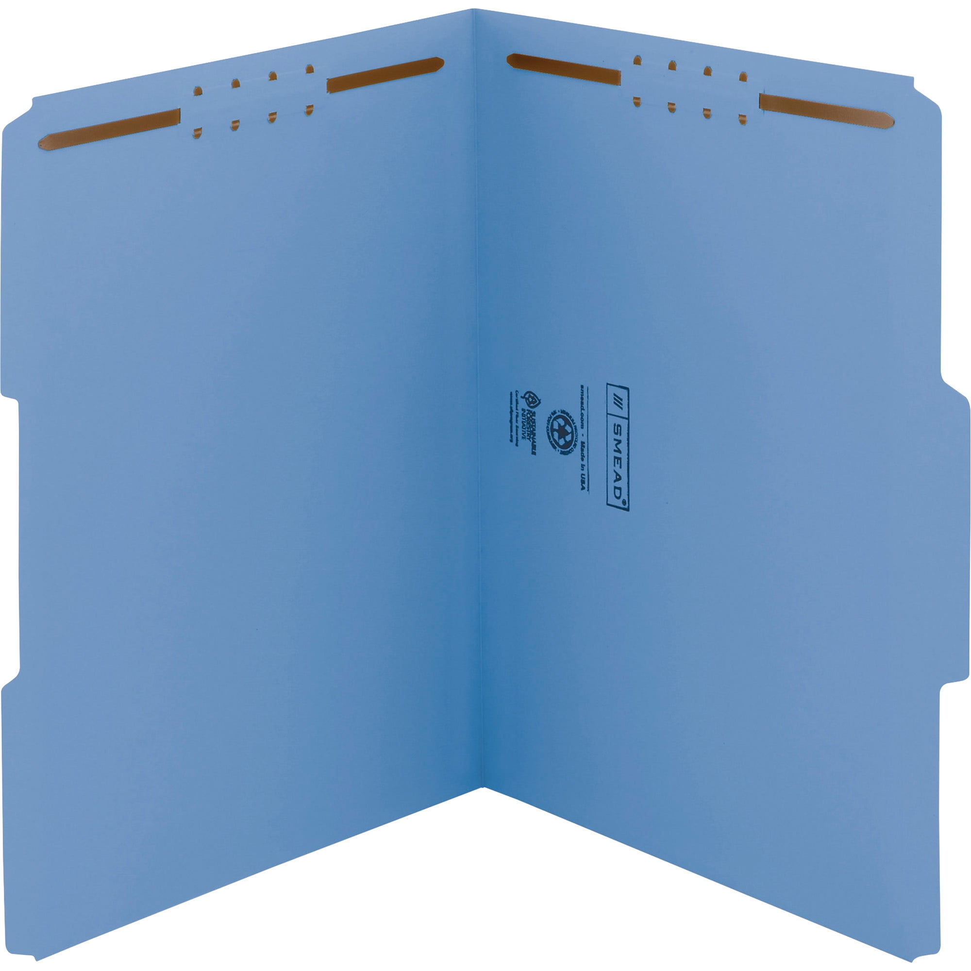 Smead Colored Fastener Folders Reinforced Tabs Blue 50/BX Ltr (12040)
