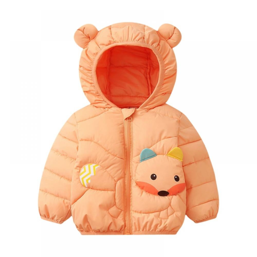 Kids Baby Girl Boy Winter Cartoon Cat Coat Jacket Thick Warm Outerwear Clothes 