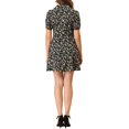 thumbnail image 3 of Allegra K Women's Vintage Floral Short Sleeve Camp Collar Button Up A-Line Dress, 3 of 6