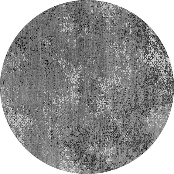 Ahgly Company Indoor Round Oriental Gray Industrial Area Rugs, 4' Round