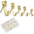 thumbnail image 1 of Ganchos de pared de metal LIUYMXG juego de ganchos para cuadros con kit de clavos color dorado, 1 of 5