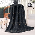 thumbnail image 2 of Dark Blue Sun Moon Pattern Blanket,Comfortable Soft Flannel Throw Blanket,All Season,Warm Lightweight Blankets for Sofa Bed Couch Living Room Chair,40"x50", 2 of 4