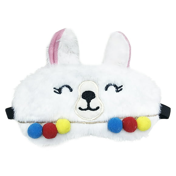 Coofit Sleeping Eye Mask Plush Rabbit Ear Pom Pom Decor Sleep Eye Cover Eye Shade