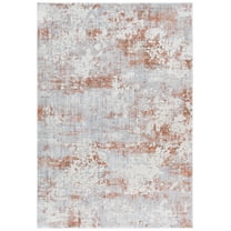 SAFAVIEH Scarlett Ivonette Distressed Area Rug, Light Grey/Ivory Rust, 8' x 10'