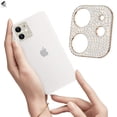 thumbnail image 2 of PULLIMORE For iPhone 12 11 Pro Max Mini Diamond BLING Tempered Glass Camera Lens Protector - 2 Pack, Gold, 2 of 9