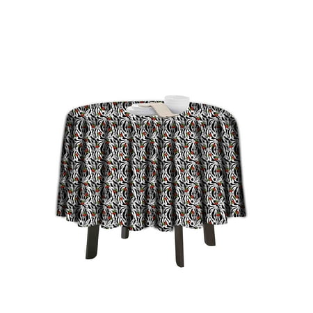 

eloria Abstract Printed Round Table Cloth Resistant Washable Decorative Table Cover for Dining Table