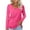Hot Pink, variant on Oalirro Womens Long Sleeve Tops Solid V Neck Tops for Women Dressy Fall and Winter Army Green Shirt