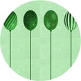 thumbnail image 1 of Ahgly Company Tapis d'Intérieur Ronds de Style Transitionnel Lavables à la Machine, Vert Menthe, 3 Pieds Rond, 1 of 7