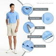 thumbnail image 4 of Pro X Gear Men's Premium Golf Polo – Silky Tech Nylon, Cooling, UV-Resistant, Quick-Dry Athletic Shirt for Golf, Tennis, and Casual Wear Blue 3X-Large, 4 of 7