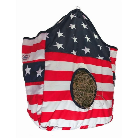 Tahoe Tack Large Patriotic 1200D Horse Hay Bag with Extra Wide Gusset and 6 Month Warranty