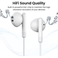 thumbnail image 3 of Kamon USB-C Wired Earbuds with Mic, Type C In-Ear Headphones, Built-in DAC Hi-Res Chip, Powerful Bass & Crystal Clear Audio (White 540), 3 of 8