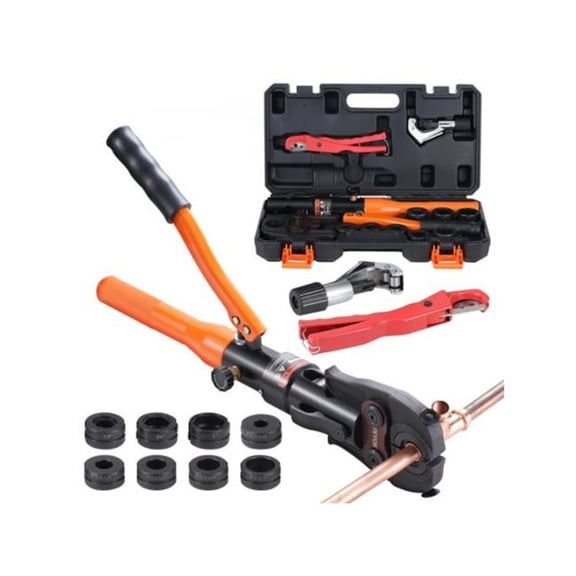 VEVOR Copper Tube Fittings Crimping Tool with 8 Jaws Pipe Cutter 360° Rotatable