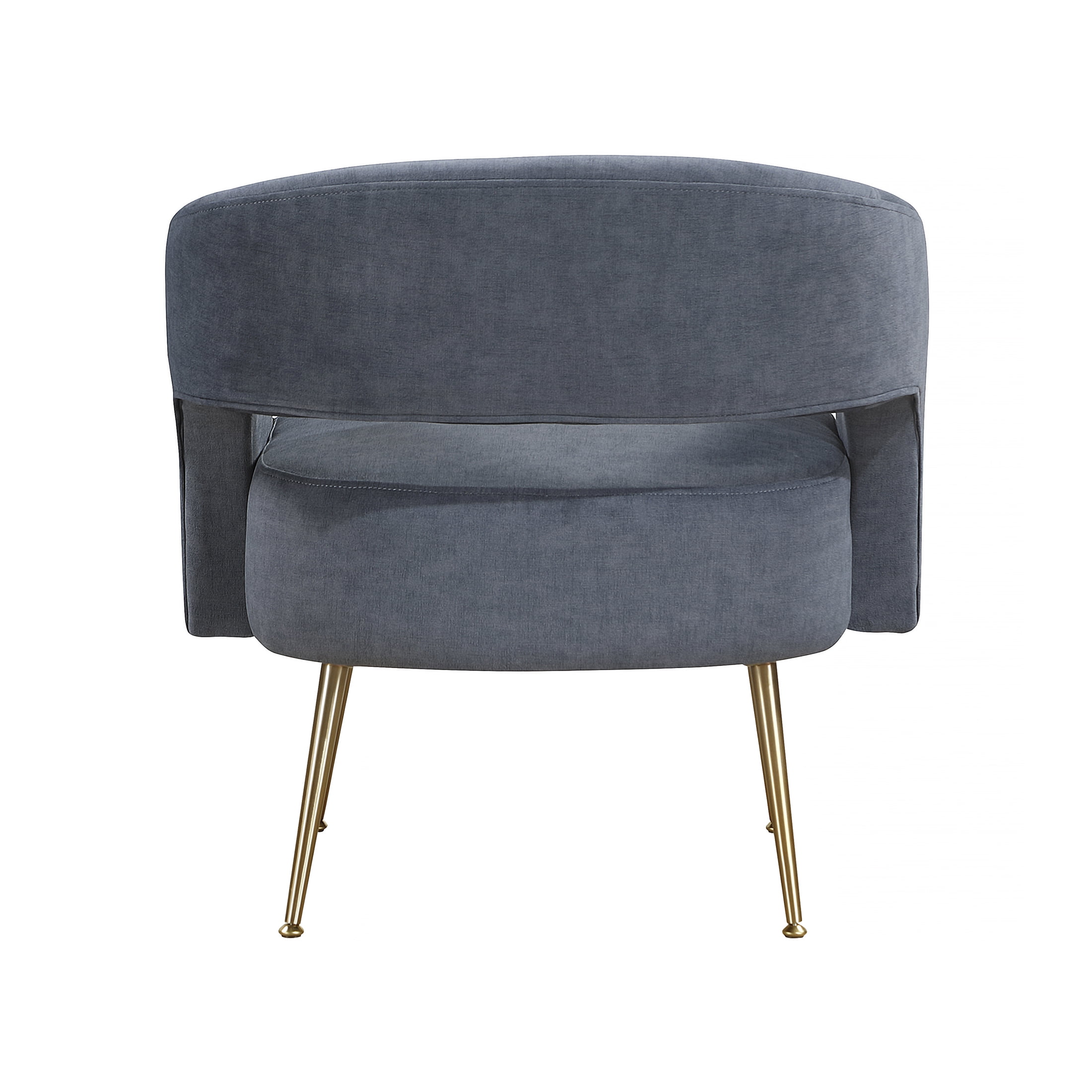 OakvillePark Arcluna Velvet Accent Chair with Metal Legs, Dark Gray