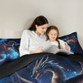 thumbnail image 5 of Castle Fairy Magical Dragon Boy Bedding Comforter Set 2pcs,Universe Galaxy Twin Comforter Sets Microfiber,Starry Sky Breathable Bedding Set,Ultra Soft Home Decor,Reversible, 5 of 8