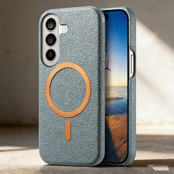 for Samsung Galaxy A17 5G Wallet Case with Card Holder, Lychee Texture PU Leather RFID Blocking Kickstand Case, Magnetic Clasp, Frosted Shockproof Cover for Samsung Galaxy A17 5G, Skyblue