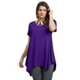 thumbnail image 6 of LARACE Short Sleeve T-Shirts for Women Plus size Tops V-Neck Tunic Tops for Leggings DarkPurple_2X, 6 of 6