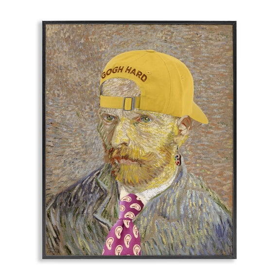 Van Gogh in Yellow hat Black Framed Giclee Art, design by Masters Redux