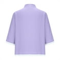 thumbnail image 5 of RYDCOT Womens Floral Embroidered Cotton Linen Shirts Retro Chinese Frog Button Crew-Neck Short Sleeve Tops Ladies Summer Tops and Blouses 2025 Sale Purple, 5 of 5