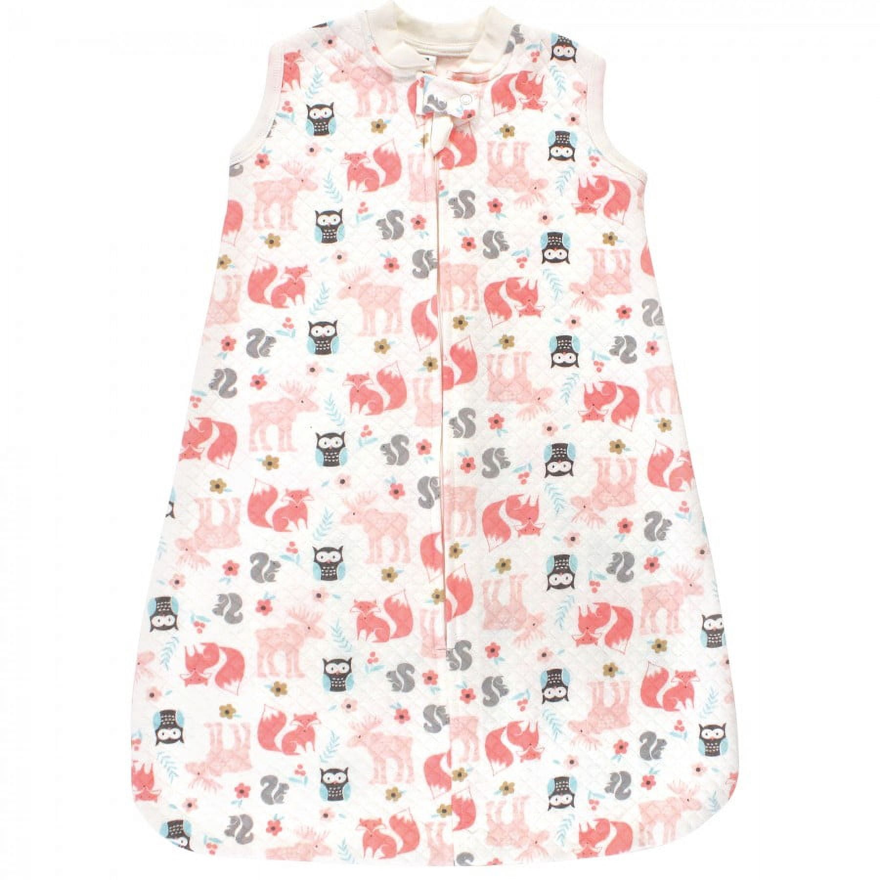 Hudson Baby Infant Girl Premium Quilted Sleeveless Sleeping Bag and Wearable Blanket, Girl Forest, 18-24 Months