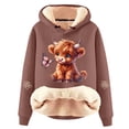 thumbnail image 4 of NinXxx Women's Cow Print Fashionable Long Sleeve Sweatshirt Cozy Comfort Bronze XXL, 4 of 4