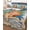 Ocean Blue, Coral Orange, Cream, Teal, variant on Full Size Quilt Bedding Set, Welcome Blue Coral Nautical Reversible Summer Quilt 3 Pieces, Summer Underwater Starfish Lightweight Bedspreads Coverlets with 2 Pillow Shams for All Seasons