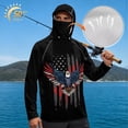 thumbnail image 3 of SEANATIVE Men's Outdoor Fishing Hoodie Sun Protection with Face Cover, Lightweight Portable Sun Block Top UV Protection Hooded Pullover for Travel Fishing, 4XL, Eagle USA Flag Black, 3 of 7