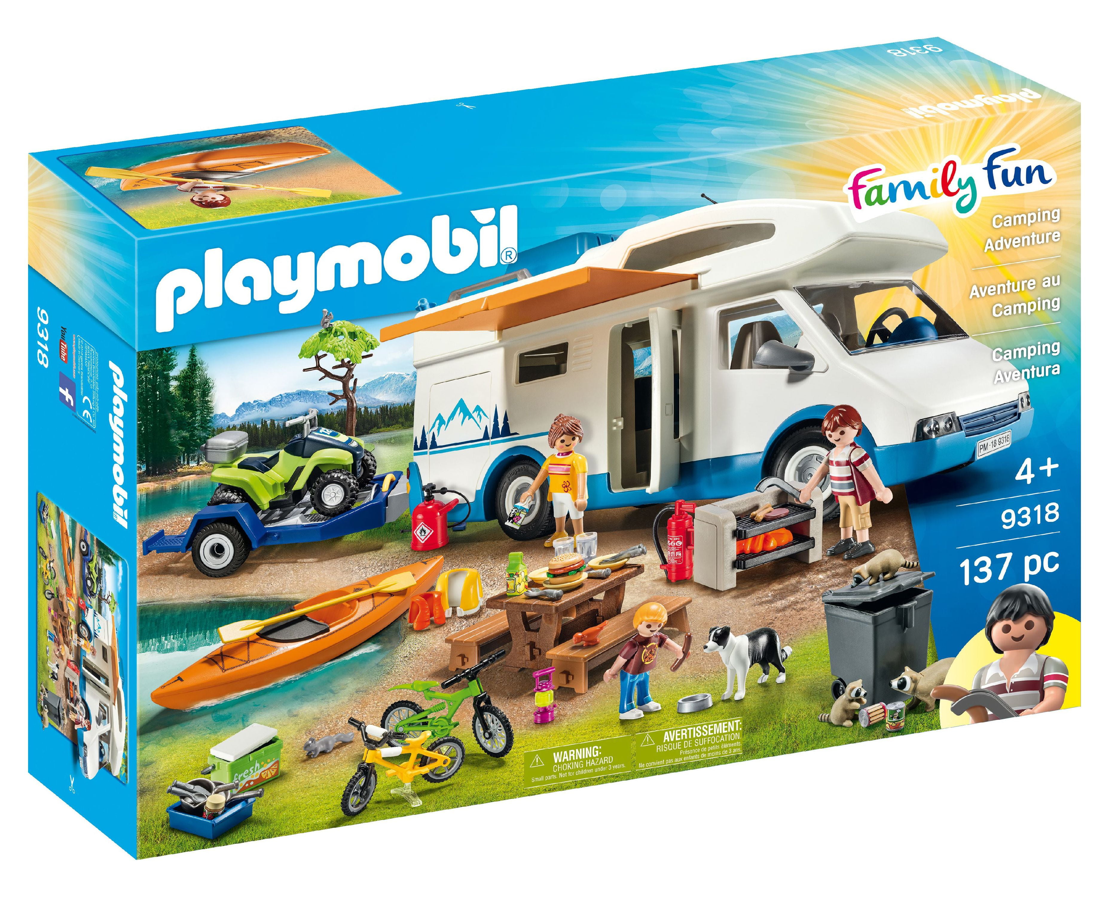PLAYMOBIL Family Fun 71427 Shared Barbecue, Camping, Fun and Enjoyment  Outdoors with the Family, with Grill, Cooking Apron and Great Accessories,  Toy