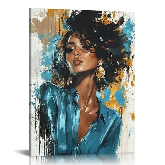 African Wall Art Black Woman Canvas Painting Prints for Living Room Bedroom Bathroom Home decor Ready to Hang