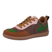 Women's Animal Print Platform Sneakers Fashion Casual Flat Walking Shoes Retro Style Comfort Athletic Footwear