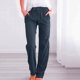 thumbnail image 2 of Pantalones de cintura alta y pierna ancha con cordón para mujer - Pantalones elásticos de poliéster con bolsillos para todas las estaciones, 2 of 5