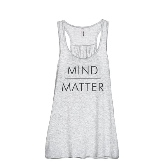 Mind Over Matter Women's Fashion Sleeveless Flowy Racerback Workout Yoga Tank Top Sport Grey Large