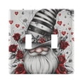 thumbnail image 2 of Haosy Light Switch Cover Plate 3 Gang Electrical Outlet Covers Gnome Rose Black White Hat Decorate Wall Plate 4.56”x4.48”, 2 of 8