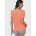thumbnail image 4 of Women's Square Neck Tops Ruffle Trim Sleeve T-Shirts for Summer Casual Short Tees, 4 of 7