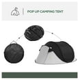 thumbnail image 4 of Pop Up Tent with Front Porch,3000mm Waterproof, 2-3 Person Lightweight Compact Camping Tent with Carry Bag for Outdoor Hiking, Backpacking & Beach, Black, 4 of 9